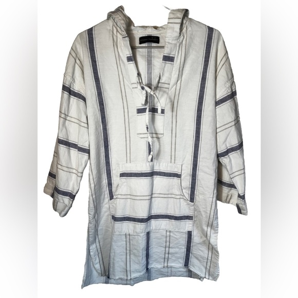 Citizens of Humanity Striped Hoodie Linen Cotton Blend Size S - Picture 5 of 9